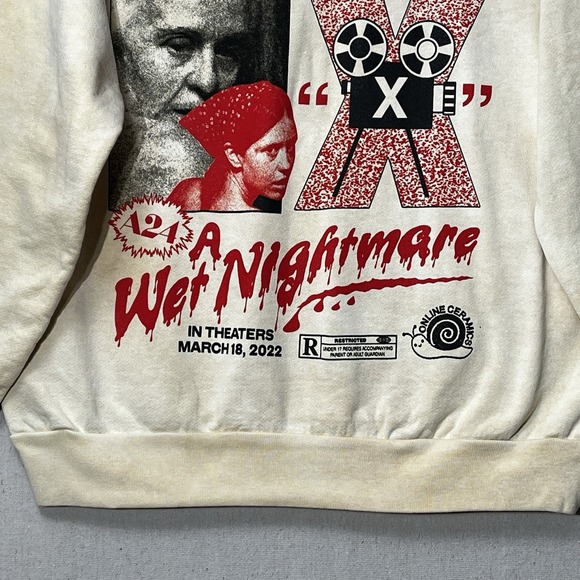 Online Ceramics x A24 X Wet Nightmare Crewneck Sweatshirt Size L Khaki - Picture 5 of 15